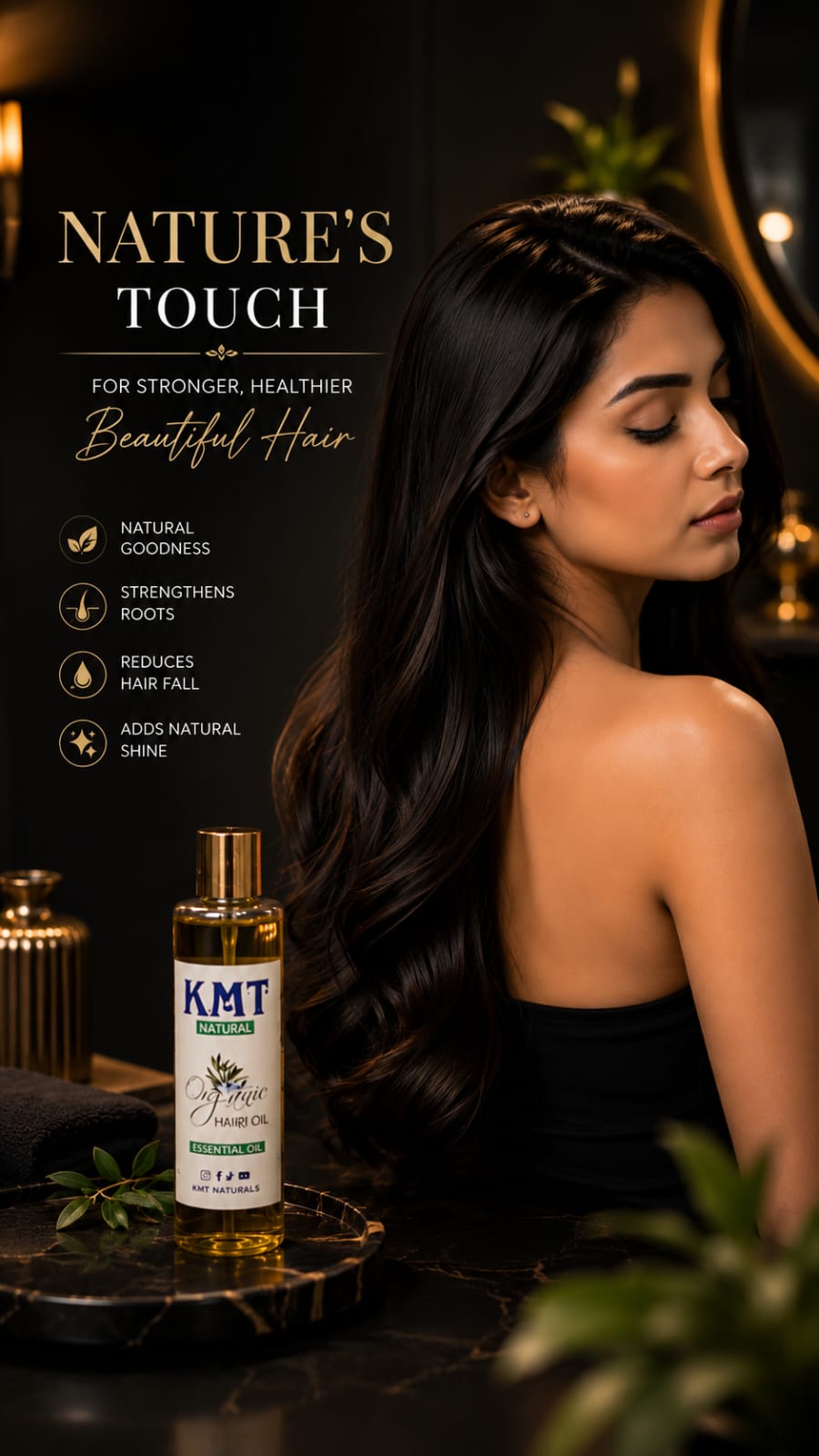 KMT Natural Hair Oil 200ml – Pure Nourishment for Stronger, Shinier Hair